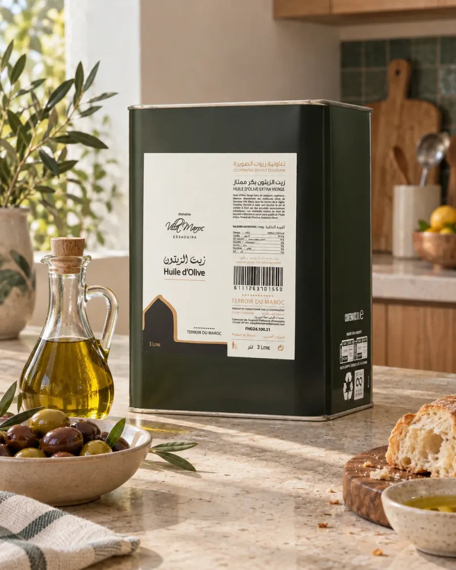 Le bidon rectangulaire de 3 litres d’huile d’olive du Domaine